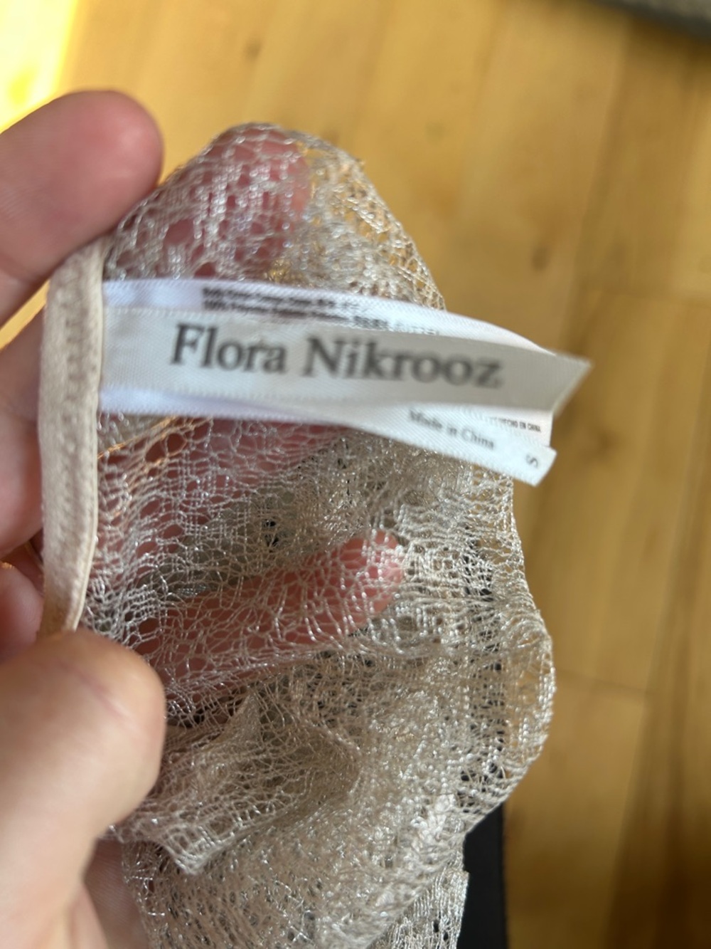Flora Nikrooz Cream Champagne Lace-Front Slip | Size Small - Picture 7 of 7